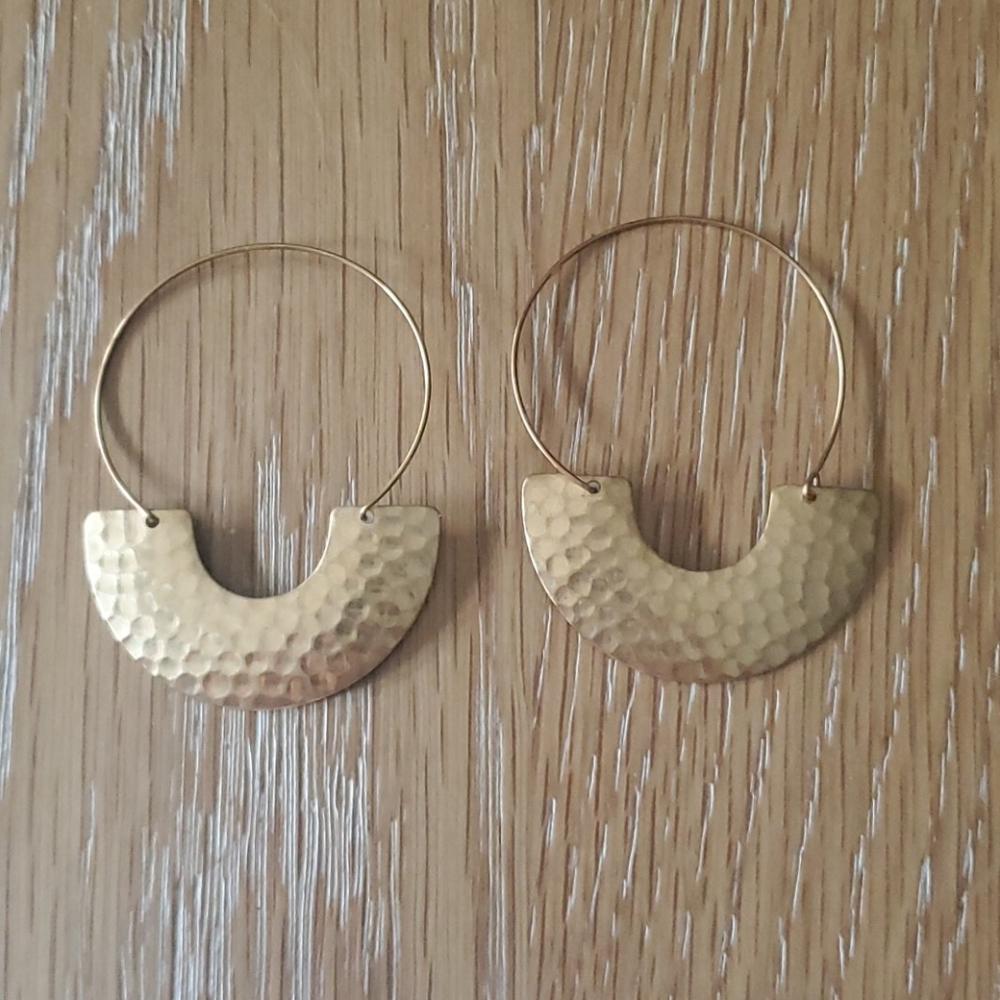 2/$15 Gold Hoop Textured Earrings